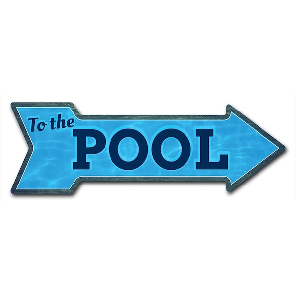 To The Pool Arrow Decal Funny Home Decor 36in Wide